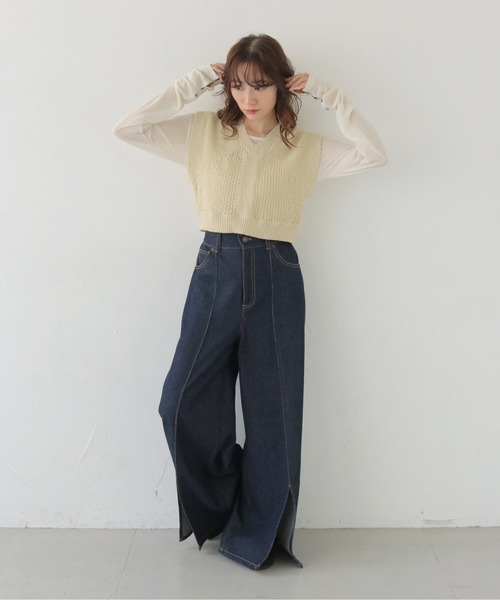 CLEIO(クレイオ)の「【CLEIO】スパンコールミックスニットベスト SEQUIN MIX KNIT VEST/986-13613(ベスト・レディース・レモンイエロー/ブラック/アイボリー・FREE)」の20枚目の写真