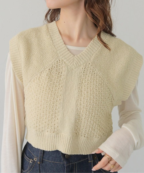 CLEIO(クレイオ)の「【CLEIO】スパンコールミックスニットベスト SEQUIN MIX KNIT VEST/986-13613(ベスト・レディース・レモンイエロー/ブラック/アイボリー・FREE)」の16枚目の写真