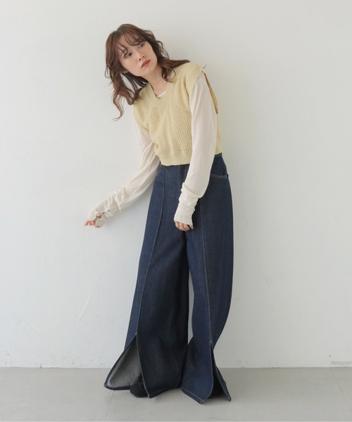 CLEIO(クレイオ)の「【CLEIO】スパンコールミックスニットベスト SEQUIN MIX KNIT VEST/986-13613(ベスト・レディース・レモンイエロー/ブラック/アイボリー・FREE)」の17枚目の写真