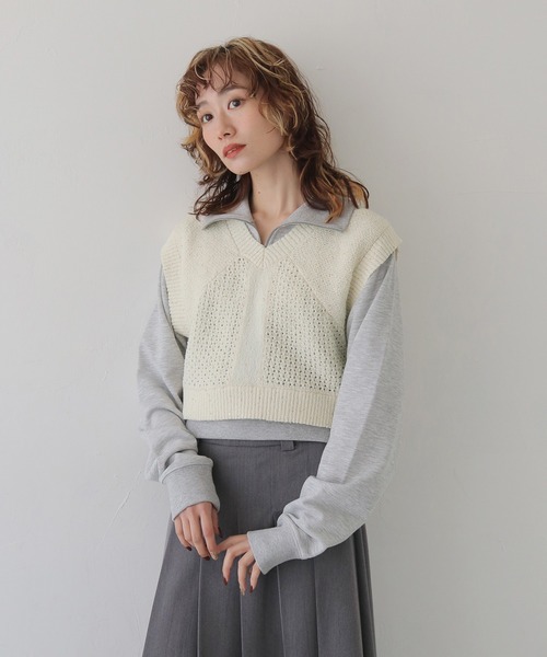 CLEIO(クレイオ)の「【CLEIO】スパンコールミックスニットベスト SEQUIN MIX KNIT VEST/986-13613(ベスト・レディース・レモンイエロー/ブラック/アイボリー・FREE)」の21枚目の写真