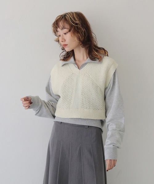 CLEIO(クレイオ)の「【CLEIO】スパンコールミックスニットベスト SEQUIN MIX KNIT VEST/986-13613(ベスト・レディース・レモンイエロー/ブラック/アイボリー・FREE)」の22枚目の写真