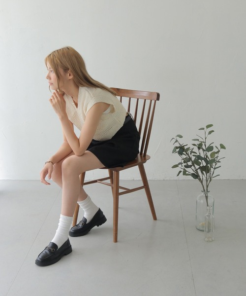 CLEIO(クレイオ)の「【CLEIO】スパンコールミックスニットベスト SEQUIN MIX KNIT VEST/986-13613(ベスト・レディース・レモンイエロー/ブラック/アイボリー・FREE)」の4枚目の写真