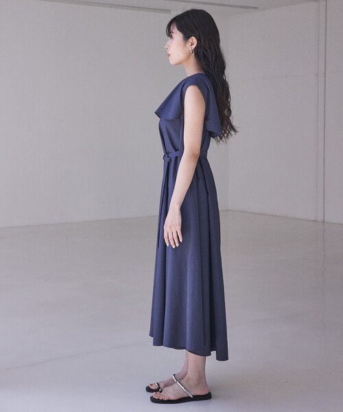 qualite(カリテ)の「レイヤードフレアワンピース 夏服 オフィスカジュアル フリル(ワンピース・レディース・キャメル・38)」の8枚目の写真