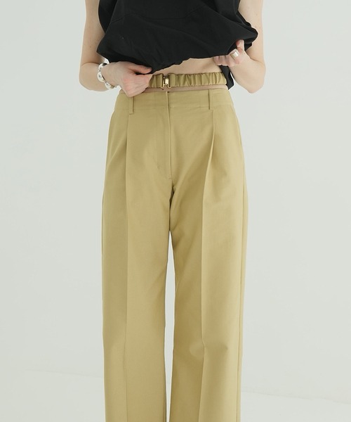 【CLANE】クラネ ベージュ系 パンツ レディース 0サイズ【新品】 CLANE（クラネ）の「SQUARE FRILL PANTS（その他パンツ）」 - WEAR