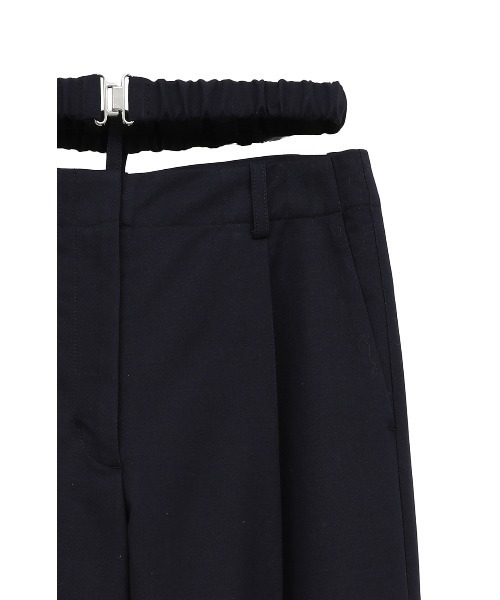 2WAY GATHER BELT PANTS ネイビー セール】2WAY GATHER BELT PANTS（その他パンツ）｜CLANE
