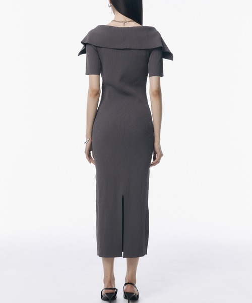 OFFSHOULDER NARROW KNIT DRESS/オフショルダーナローニット
