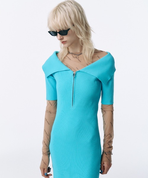 OFFSHOULDER 2WAY NARROW KNITDRESS /オフショルダーツーウェイ