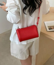 【新色追加】2WAYミニショルダーバッグ / スクエア ハンドバッグ 韓国 ブラウン ブラック イエロー レッド 赤 黒 茶 黄