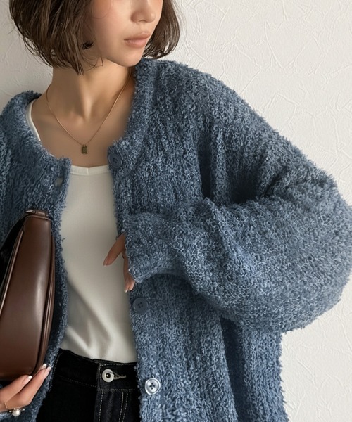 セール】エアリーな抜け感。大人のリボンヤーン前後2wayニット