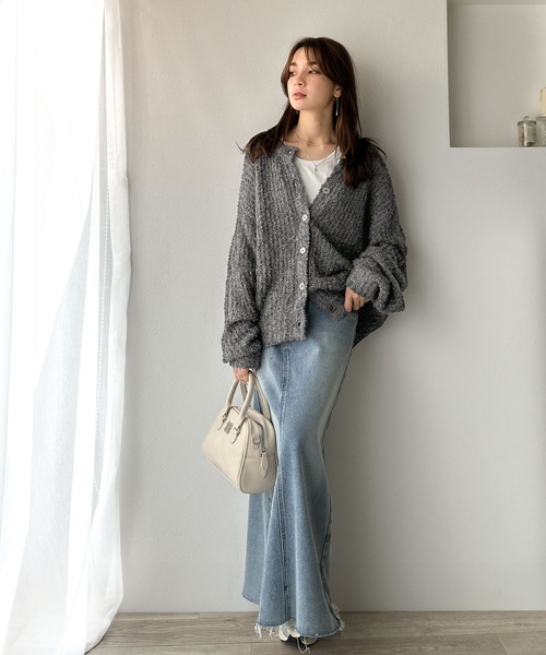 セール】エアリーな抜け感。大人のリボンヤーン前後2wayニット