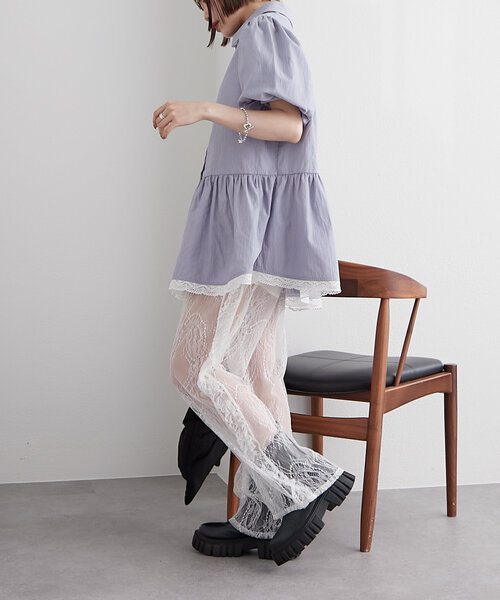 レースワイドパンツ 完売品 ZOZO古着より最安価 レースワイド