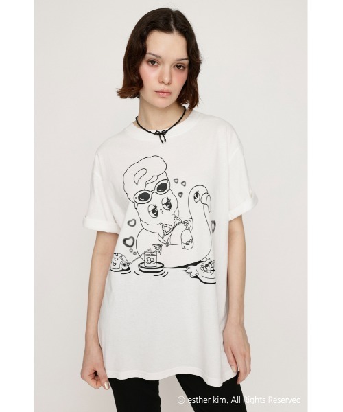 tシャツ Esther Bunny x SLY LOOSE T/SH エスターバニー スライ ルーズ Tシャツ 夏服 半袖 レディース Esther Bunny x SLY LOOSE T/SH エスターバニー スライ ルーズ T