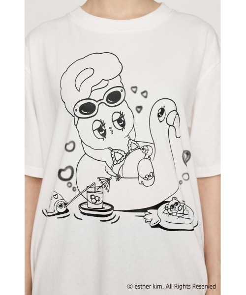 tシャツ Esther Bunny x SLY PRINT T/SH エスターバニー スライ プリント Tシャツ 半袖 夏服 レディース SLY（スライ）の「Esther Bunny x SLY PRINT T/SH エスター