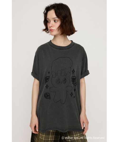 SLY(スライ)の「Esther Bunny x SLY LOOSE T/SH エスターバニー スライ ルーズ Tシャツ 夏服 半袖(Tシャツ/カットソー・レディース・ライトブラック/ホワイト/ピンク・FREE)」の11枚目の写真