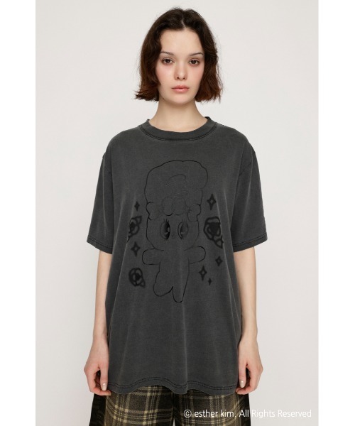 SLY(スライ)の「Esther Bunny x SLY LOOSE T/SH エスターバニー スライ ルーズ Tシャツ 夏服 半袖(Tシャツ/カットソー・レディース・ライトブラック/ホワイト/ピンク・FREE)」の12枚目の写真