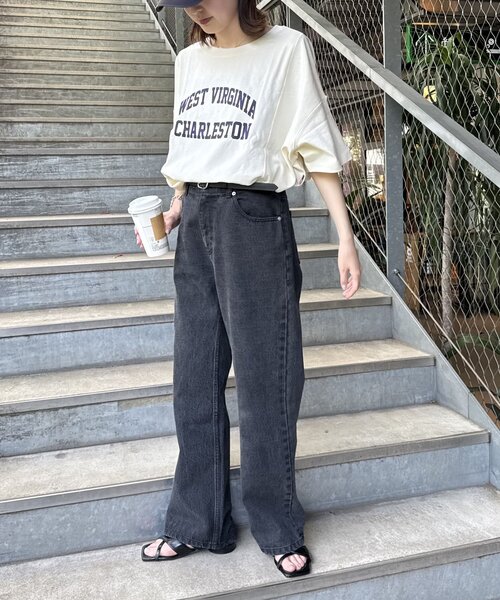 CIAOPANIC TYPY(チャオパニックティピー)の「USAコットン切替プリントTee(Tシャツ/カットソー・レディース・ネイビー/ピンク/ブラウン/ホワイト/チャコールグレー・ONE SIZE)」の17枚目の写真