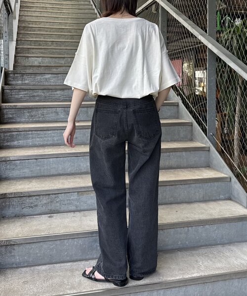 CIAOPANIC TYPY(チャオパニックティピー)の「USAコットン切替プリントTee(Tシャツ/カットソー・レディース・ネイビー/ピンク/ブラウン/ホワイト/チャコールグレー・ONE SIZE)」の19枚目の写真