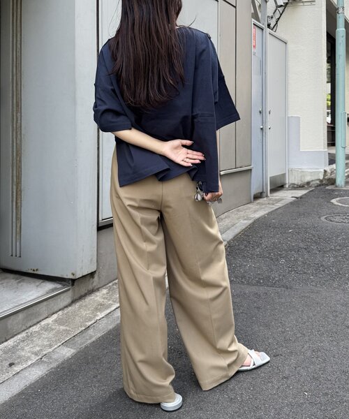 CIAOPANIC TYPY（チャオパニックティピー）の「USAコットン切替プリントTee（Tシャツ/カットソー・レディース・ネイビー/ピンク/ブラウン/ホワイト/チャコールグレー・ONE SIZE）」の18枚目の写真