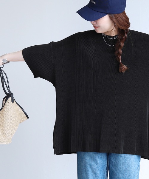 reca（レカ）の「オーバーサイズプリーツプルオーバー（Tシャツ/カットソー・レディース・グレイッシュベージュ/ブラック・FREE）」の17枚目の写真