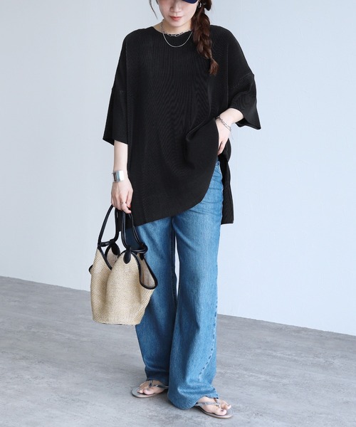 reca（レカ）の「オーバーサイズプリーツプルオーバー（Tシャツ/カットソー・レディース・グレイッシュベージュ/ブラック・FREE）」の14枚目の写真