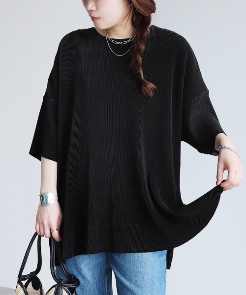 reca（レカ）の「オーバーサイズプリーツプルオーバー（Tシャツ/カットソー・レディース・グレイッシュベージュ/ブラック・FREE）」の15枚目の写真