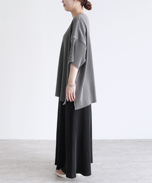 reca（レカ）の「オーバーサイズプリーツプルオーバー（Tシャツ/カットソー・レディース・グレイッシュベージュ/ブラック・FREE）」の10枚目の写真