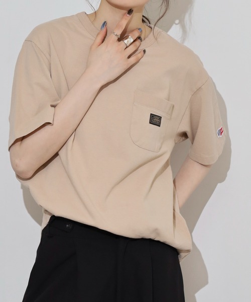 LUMBER(ランバー)の「無地ポケットTシャツ(Tシャツ/カットソー・メンズ・ホワイト/ブラック/ウッド/スモークピンク/カーキ/ナチュラル・M/L/XL)」の4枚目の写真