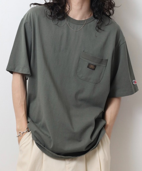 LUMBER(ランバー)の「無地ポケットTシャツ(Tシャツ/カットソー・メンズ・ホワイト/ブラック/ウッド/スモークピンク/カーキ/ナチュラル・M/L/XL)」の5枚目の写真