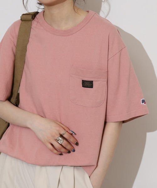 LUMBER(ランバー)の「無地ポケットTシャツ(Tシャツ/カットソー・メンズ・ホワイト/ブラック/ウッド/スモークピンク/カーキ/ナチュラル・M/L/XL)」の6枚目の写真
