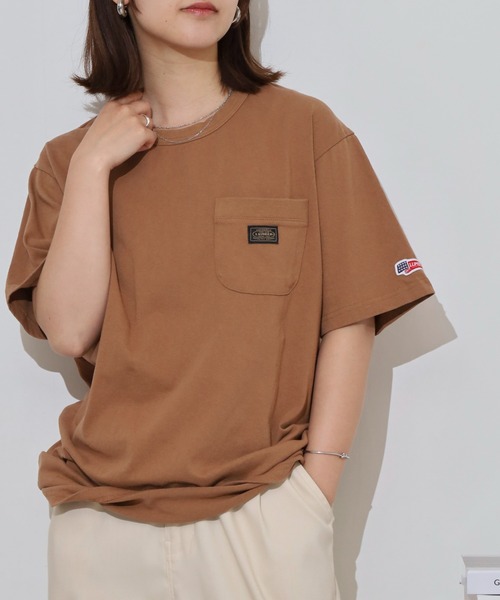 LUMBER(ランバー)の「無地ポケットTシャツ(Tシャツ/カットソー・メンズ・ホワイト/ブラック/ウッド/スモークピンク/カーキ/ナチュラル・M/L/XL)」の3枚目の写真