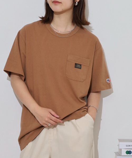 LUMBER(ランバー)の「無地ポケットTシャツ(Tシャツ/カットソー・メンズ・ホワイト/ブラック/ウッド/スモークピンク/カーキ/ナチュラル・M/L/XL)」の15枚目の写真
