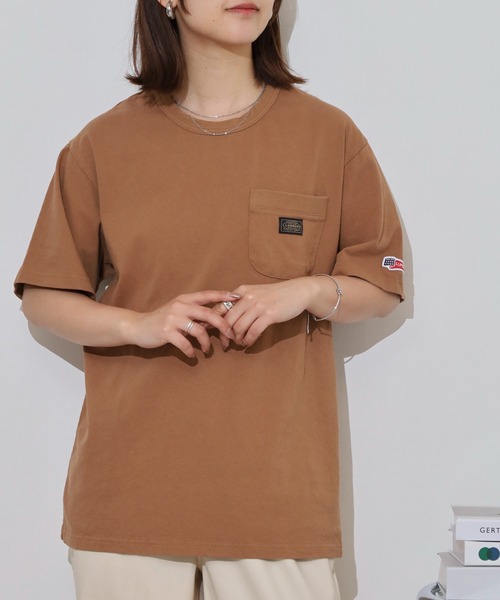 LUMBER(ランバー)の「無地ポケットTシャツ(Tシャツ/カットソー・メンズ・ホワイト/ブラック/ウッド/スモークピンク/カーキ/ナチュラル・M/L/XL)」の16枚目の写真