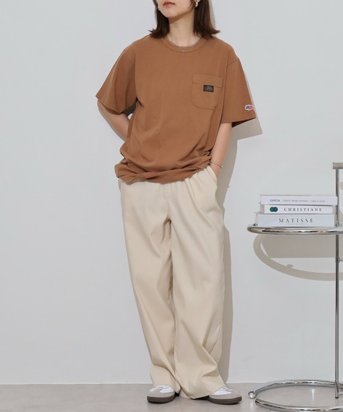 LUMBER(ランバー)の「無地ポケットTシャツ(Tシャツ/カットソー・メンズ・ホワイト/ブラック/ウッド/スモークピンク/カーキ/ナチュラル・M/L/XL)」の18枚目の写真