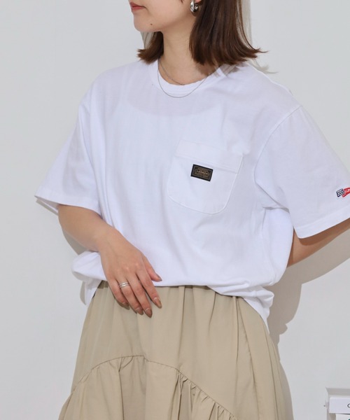 LUMBER(ランバー)の「無地ポケットTシャツ(Tシャツ/カットソー・メンズ・ホワイト/ブラック/ウッド/スモークピンク/カーキ/ナチュラル・M/L/XL)」の7枚目の写真
