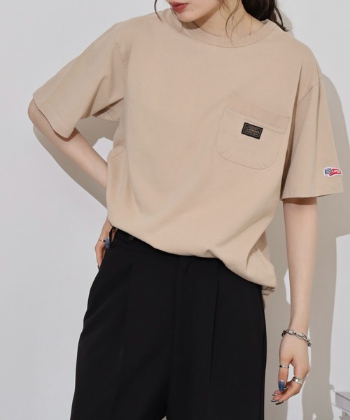 LUMBER(ランバー)の「無地ポケットTシャツ(Tシャツ/カットソー・メンズ・ホワイト/ブラック/ウッド/スモークピンク/カーキ/ナチュラル・M/L/XL)」の19枚目の写真