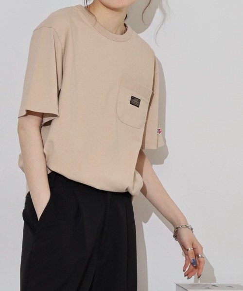 LUMBER(ランバー)の「無地ポケットTシャツ(Tシャツ/カットソー・メンズ・ホワイト/ブラック/ウッド/スモークピンク/カーキ/ナチュラル・M/L/XL)」の21枚目の写真