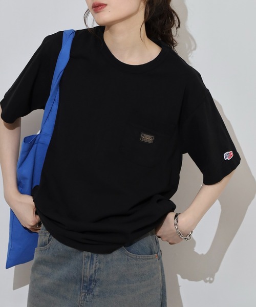 LUMBER(ランバー)の「無地ポケットTシャツ(Tシャツ/カットソー・メンズ・ホワイト/ブラック/ウッド/スモークピンク/カーキ/ナチュラル・M/L/XL)」の11枚目の写真