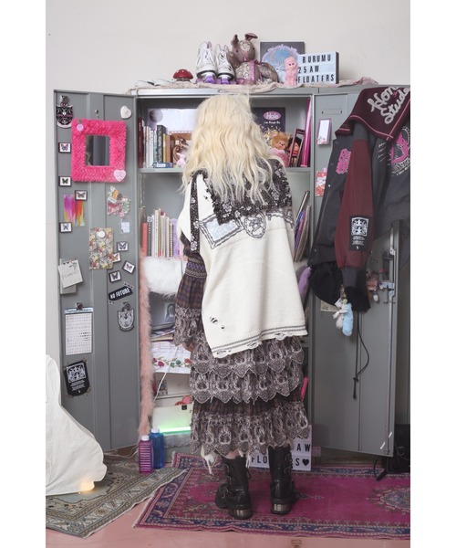 トップス rurumu: 21AW burn the rabbit lace BL rurumu:（ルルムウ）の「rurumu:/ルルムウ/burn the rabbit lace check