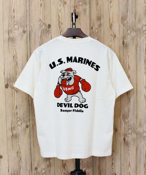 AVIREX（アヴィレックス）の「USMC BULLDOG S/S TEE（Tシャツ/カットソー・メンズ・ブラック/ホワイト・L/XL/XXL/M）」の2枚目の写真