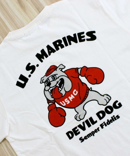 AVIREX（アヴィレックス）の「USMC BULLDOG S/S TEE（Tシャツ/カットソー・メンズ・ブラック/ホワイト・L/XL/XXL/M）」の5枚目の写真
