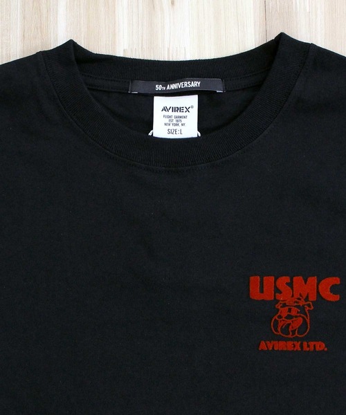 AVIREX（アヴィレックス）の「USMC BULLDOG S/S TEE（Tシャツ/カットソー・メンズ・ブラック/ホワイト・L/XL/XXL/M）」の7枚目の写真