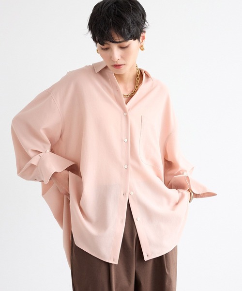 BARNYARDSTORM（バンヤードストーム）の「BARNYARDSTORM / ポプリンオーバーブラウス / ハンドウォッシャブル（シャツ/ブラウス・レディース・ブラウン/ピンク/チャコールグレー/ブルー/ライトベージュ/キャメル/ホワイト/ブラック・FREE）」の8枚目の写真