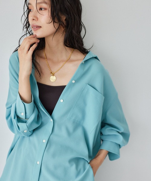 BARNYARDSTORM（バンヤードストーム）の「BARNYARDSTORM / ポプリンオーバーブラウス / ハンドウォッシャブル（シャツ/ブラウス・レディース・ブラウン/ピンク/チャコールグレー/ブルー/ライトベージュ/キャメル/ホワイト/ブラック・FREE）」の6枚目の写真