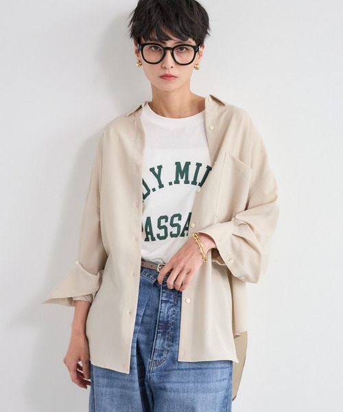 BARNYARDSTORM（バンヤードストーム）の「BARNYARDSTORM / ポプリンオーバーブラウス / ハンドウォッシャブル（シャツ/ブラウス・レディース・ブラウン/ピンク/チャコールグレー/ブルー/ライトベージュ/キャメル/ホワイト/ブラック・FREE）」の13枚目の写真