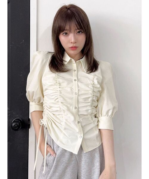 ブラウス シャツ タックスリーブギャザーシャツ レディース TODAYFUL（トゥデイフル）の「タックスリーブギャザーシャツ