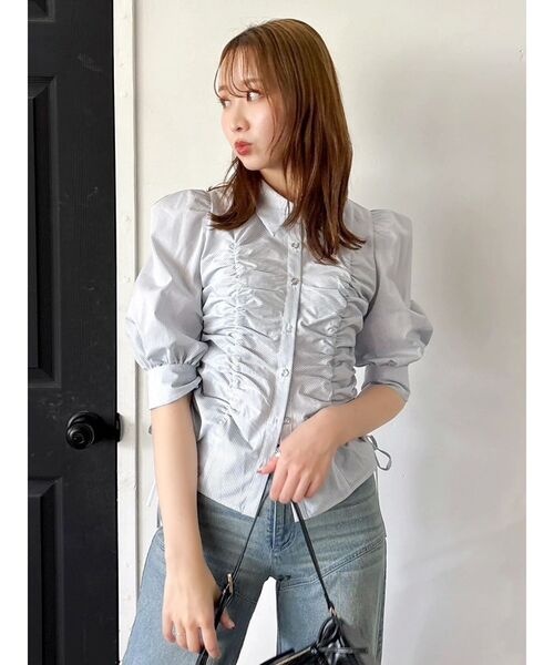 dazzlin(ダズリン)の「タックスリーブギャザーシャツ(シャツ/ブラウス・レディース・イエロー/ブルー/オフホワイト・FREE)」の20枚目の写真