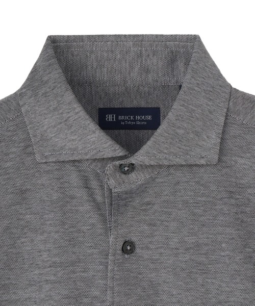 TOKYO SHIRTS(トウキョウシャツ)の「ビズポロ ホリゾンタルワイド コットン 半袖ポロシャツ(ポロシャツ・メンズ・グレー・S/M/L/LL/XL)」の3枚目の写真