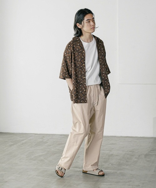 BAYFLOW（ベイフロー）の「[夏でも羽織りやすい]レトロパターン半袖柄シャツ（シャツ/ブラウス・メンズ・ネイビー/ブラック/ブラウン・MEDIUM/LARGE）」の19枚目の写真