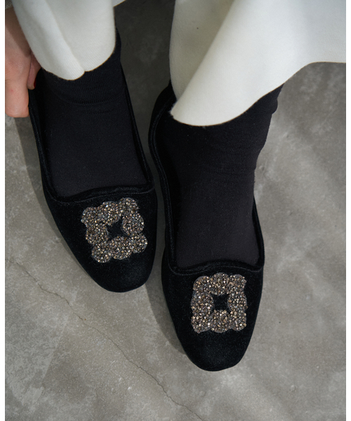 WEB限定/追加》MALUS/マリュス VELVET BIJOU SHOES（その他シューズ