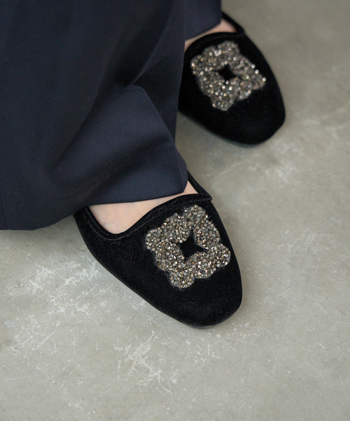 MALUS/マリュス VELVET SHOES イエナ IENA 《予約》MALUS/マリュス VELVET BIJOU SHOES